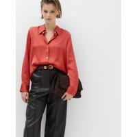 M&S Satin Collared Button Through Shirt Paprika