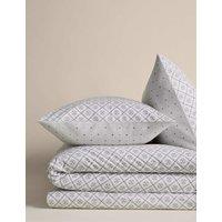 M&S Cotton Blend Geometric Tile Bedding Set Marble