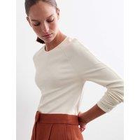 JAEGER Seam Detail Long Sleeve Top Ivory