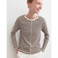 JAEGER Striped Seam Detail Top Chocolate Mix