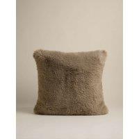 M&S X Kelly Hoppen Faux Fur Cushion Taupe