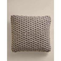M&S Wool Rich Bobble Embellished Cushion Grey