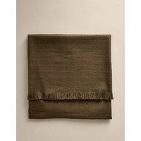 M&S Soft Textured Throw Khaki