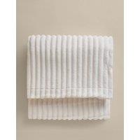 M&S Fleece Ribbed Throw Ivory