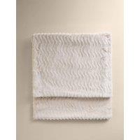 M&S Faux Fur Feathered Throw Ivory