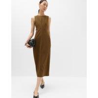 M&S Jersey Round Neck Midi Column Dress Light Olive