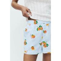 M&S Pure Cotton Poplin Printed Pyjama Shorts Blue Mix