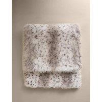 M&S Faux Fur Animal Spot Throw Dove