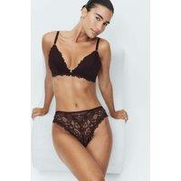 M&S Sabine Floral Lace High Leg Knickers Raisin