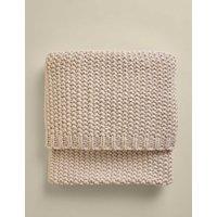 M&S Chunky Knit Throw Neutral