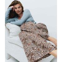 M&S Pure Cotton Animal Print Pyjama Bottoms Brown Mix