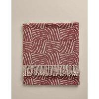 M&S Cotton Rich Geometric Throw Chestnut