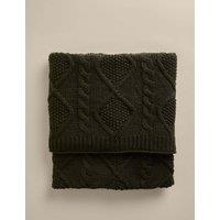 M&S Cable Knit Throw Khaki