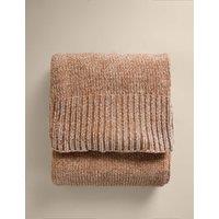 M&S Chenille Knitted Throw Neutral