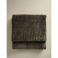 M&S Chenille Knitted Throw Khaki