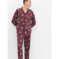 M&S Spencer Bear Striped Christmas Family Pyjamas Burgundy Mix