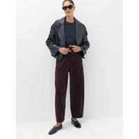 M&S Cord Pull On Barrel Leg Trousers Dark Aubergine
