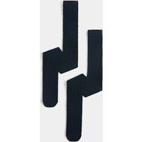 M&S 2 Pack Cotton Rich School Tights (2-16 Yrs) Navy
