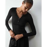 Autograph Modal Henley Pyjama Top Black