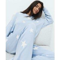 M&S Flexifit Printed Wide Leg Lounge Set Blue Mix