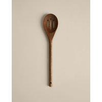 M&S Acacia Wooden Slotted Spoon Natural