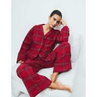 M&S Pure Cotton Checked Matching Family Pyjama Set Red Mix