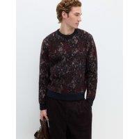 M&S Pixel Splatter Crew Neck Jumper With Wool Rosewood