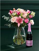 Mother s Day Pink Rose Bouquet with Ros Champagne