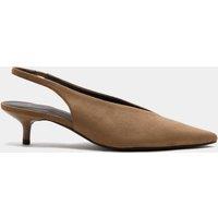 M&S Kitten Heel Pointed Slingback Shoes Taupe