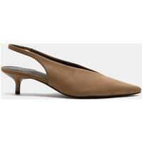 M&S Kitten Heel Pointed Slingback Shoes Taupe