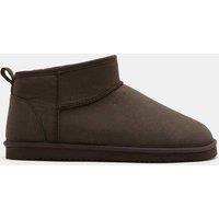 M&S Faux Suede Slipper Boots with Freshfeet Brown