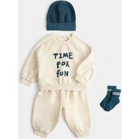M&S 4 Piece Cotton Rich Time for Fun Outfit (0-5 Yrs) Multi