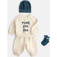M&S 4 Piece Cotton Rich Time for Fun Outfit (0-5 Yrs) Multi