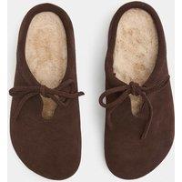 M&S Suede Bow Tie Mule Clog Slippers Chocolate