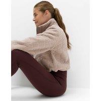 Goodmove Borg Textured Funnel Neck Fleece Jacket Putty