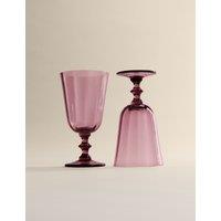 M&S Set of 2 Etoile Wine Glasses Plum