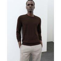 Autograph Pure Extra Fine Merino Wool Crew Neck Jumper Bitter Chocolate