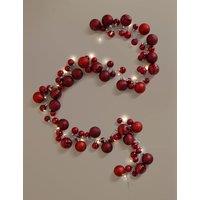 M&S Light Up Silver Bauble Garland Red Mix