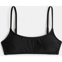 M&S Padded Cropped Scoop Neck Bikini Top Black
