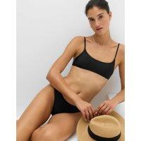 M&S Padded Cropped Scoop Neck Bikini Top Black