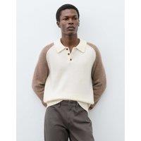 Autograph Merino Wool Rich with Cashmere Knitted Polo Shirt Light Natural