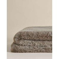 M&S X Kelly Hoppen Kelly Hoppen Faux Fur Throw Taupe
