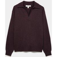Autograph Pure Cashmere Relaxed Fit Knitted Top Dark Aubergine