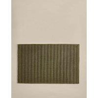 M&S Pure Cotton Contrast Trim Bathmat Moss