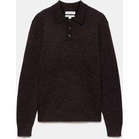 M&S Mohair Wool Blend Knitted Polo Shirt Teak