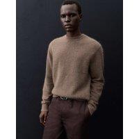 Autograph Merino Wool Blend Crew Neck Relaxed Jumper Truffle