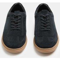 Autograph Suede Contrast Sole Lace Up Trainers Dark Ink