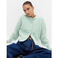 M&S Blouson Sleeve Cropped Cardigan with Wool Light Green