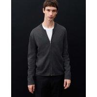 Autograph Merino Wool Blend Knitted Bomber Charcoal