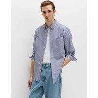 M&S Ultimate Pure Cotton Check Oxford Shirt Natural Mix